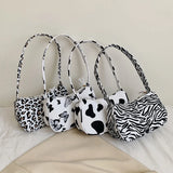 Vintage Animal Print Small Purse Canvas Shoulder Bag