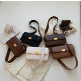 Vintage Ladies Wide Strap Flap Handbags Fall Winter Shoulder Armpit Purses