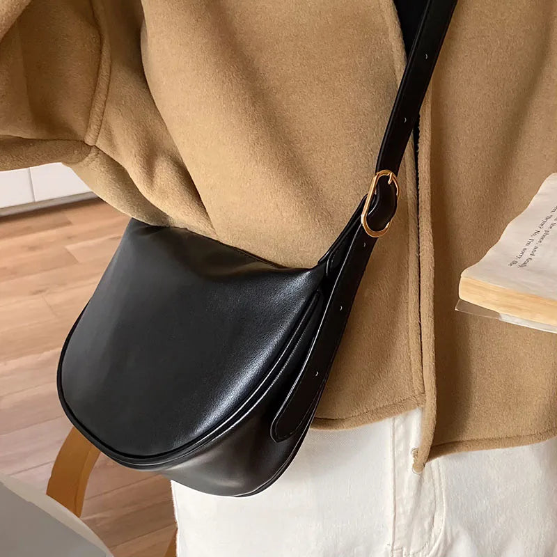 Vintage Ladies Solid Messenger Bag Crossbody Shoulder Bag