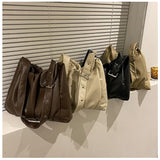 Vintage Large Winter Shoulder Bag Soft PU Leather Handbag