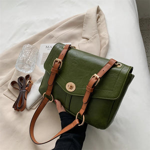 Vintage Large Armpit Bag Winter PU Leather Women's Handbag Shoulder Messenger