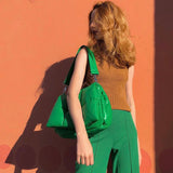 Vintage Large Capacity Armpit Bag Soft PU Leather Women's Handbag