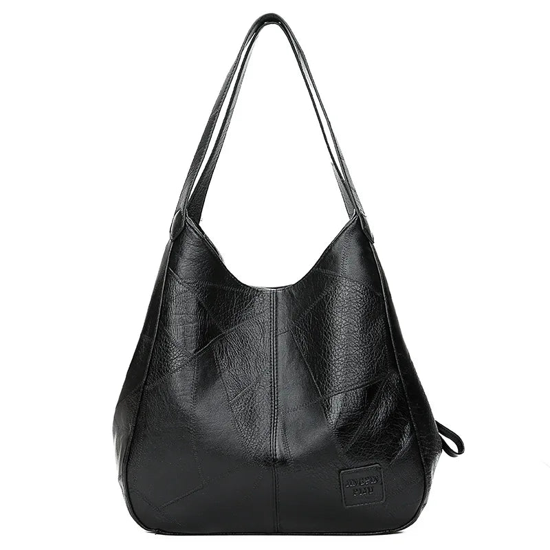 Vintage Large Capacity Handbag Women Soft PU Leather Shoulder Bags