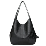 Vintage Large Capacity Handbag Women Soft PU Leather Shoulder Bags