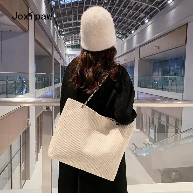 Vintage Large Capacity Nylon Shoulder Bag for Women Tote Bag