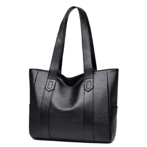 Vintage Large Capacity Shoulder Bag for Women Casual Solid Female Tote Bags