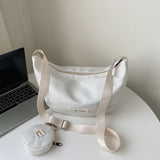 Vintage Large Capacity Women Shoulder Bag Solid Waterproof Nylon Crossbody Bags