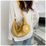 Vintage Large Capacity Women Shoulder Bag Solid Waterproof Nylon Crossbody Bags