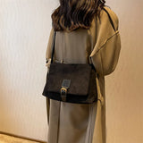 Vintage Large Capacity Women Shoulder Bags Lady Handbag Soft Suede Crossbody Bag