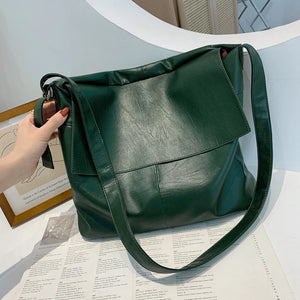 Vintage Soft Leather Shopper Bag Women Shoulder Messenger Bag