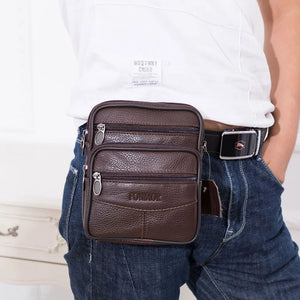 Vintage Leather Crossbody Bag for Men