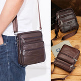 Vintage Leather Crossbody Bag for Men