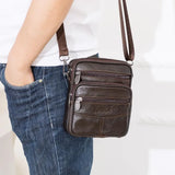 Vintage Leather Crossbody Bag Men Casual Single Shoulder Bag Male Small Messenge