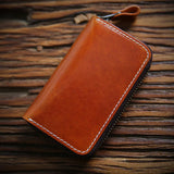 Vintage Leather Key Holder Men Women Keychain Wallet Chain Car Key Holder Zipper