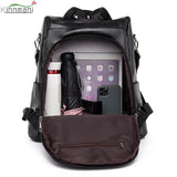Vintage Leather Backpack Purse for Women High Female Bagpack Rucksack