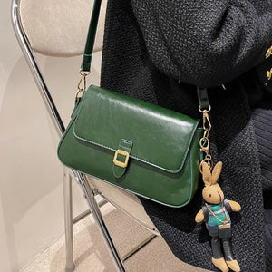 Vintage Leather Shoulder Bags for Women Square Messenger Bag