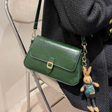 Vintage Leather Shoulder Bags for Women Square Messenger Bag