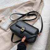 Vintage Leather Shoulder Bags for Women Square Messenger Bag