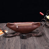 Vintage Leather Waist Packs Men Waist Bags Fanny Pack Belt Bag Travel Chest Bag