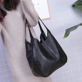 Large Capacity Tote Bags Vintage Leather Handbags