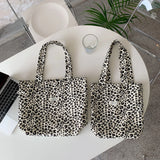 Leopard Canvas Bags Women Casual Shopper Handbags Ladies Shoulder Tote Bag