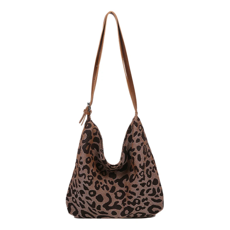 Vintage Leopard Shoulder Underarm Bag Women Large Casual All-match