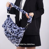 Leopard Pattern Messenger Bag Soft Plush Furry Shoulder Bags