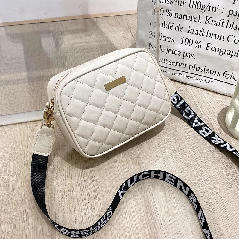 Vintage Small Square Bag Shoulder Bag Solid PU Leather Mini Zipper Handbag