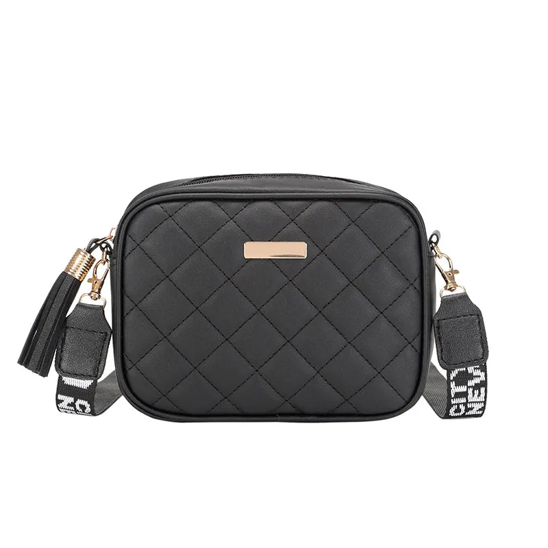 Vintage Small Square Bag Shoulder Bag Solid PU Leather Mini Zipper Handbag