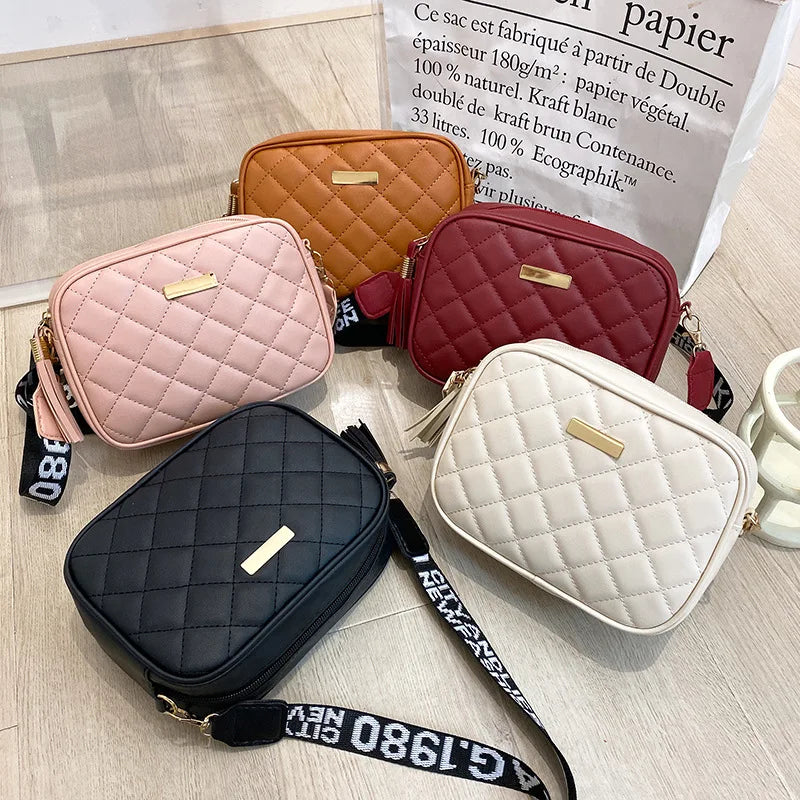 Vintage Small Square Bag Shoulder Bag Solid PU Leather Mini Zipper Handbag