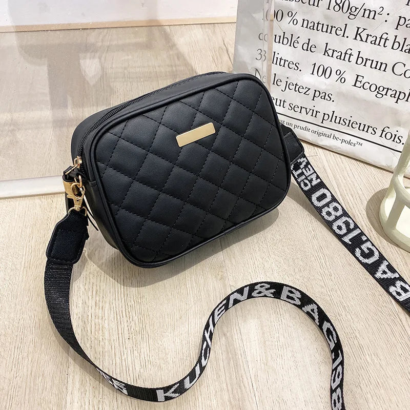 Vintage Small Square Bag Shoulder Bag Solid PU Leather Mini Zipper Handbag