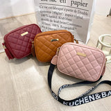 Vintage Small Square Bag Shoulder Bag Solid PU Leather Mini Zipper Handbag