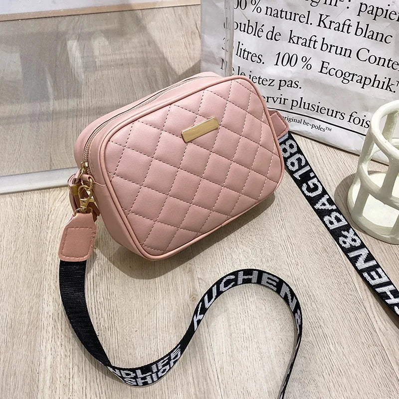 Vintage Small Square Bag Shoulder Bag Solid PU Leather Mini Zipper Handbag