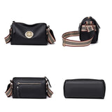 Vintage Litchi Pattern Leather Shoulder Crossbody Bag