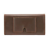 Vintage Long Men's Wallet Cow Leather Phone Purse Money Bag Brown