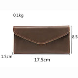 Vintage Long Men's Wallet Cow Leather Phone Purse Money Bag Brown