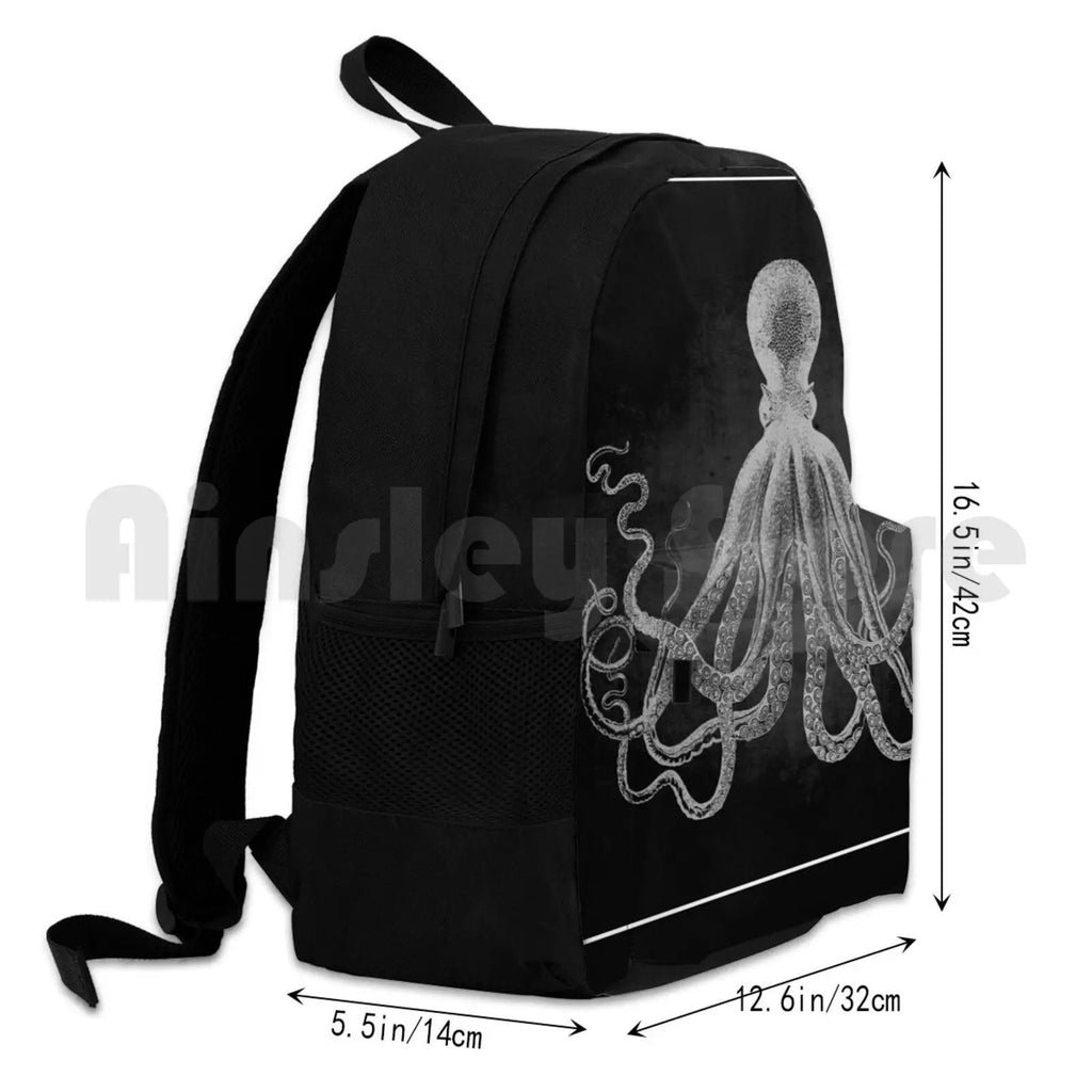 Vintage Octopus Print Outdoor Hiking Backpack