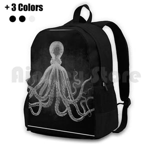 Vintage Octopus Print Outdoor Hiking Backpack