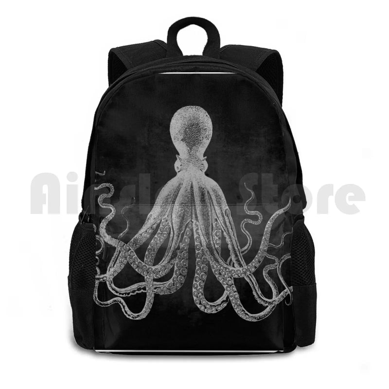 Vintage Octopus Print Outdoor Hiking Backpack