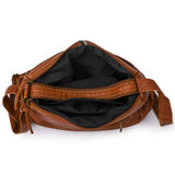 Vintage Leather Handbags Women Shoulder Bags Large Capacity Multilayer Pocket