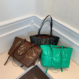 Vintage Quilted Crossbody Handbag - Large Capacity PU Leather Shoulder Bag