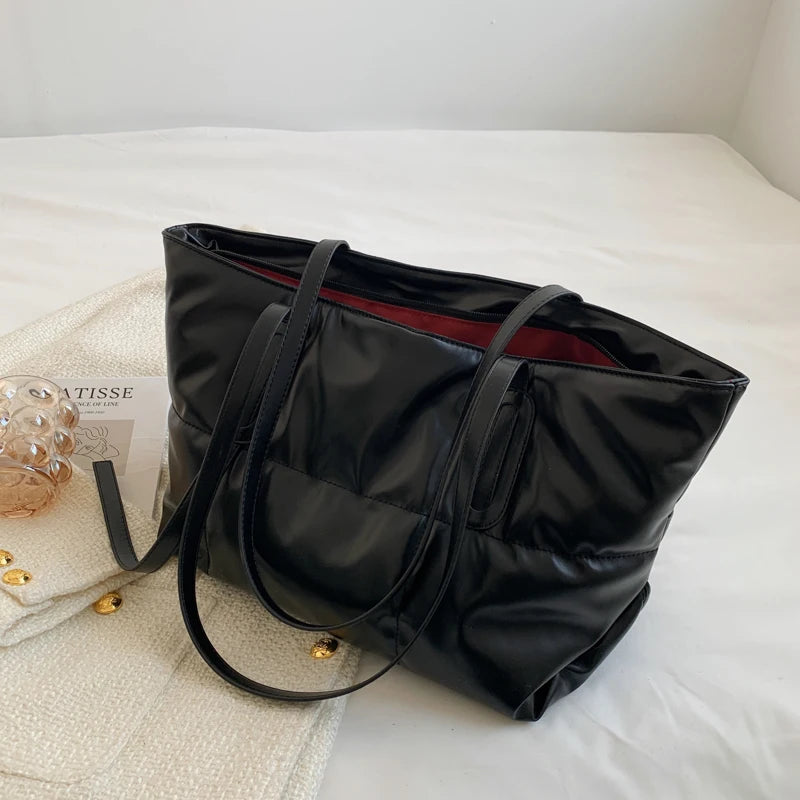 Vintage Quilted Crossbody Handbag - Large Capacity PU Leather Shoulder Bag