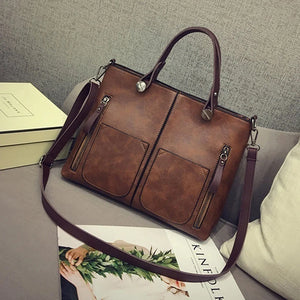 Vintage Leather Totes Bag Women Handbag Messenger Clutch Winter Bolsa