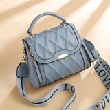 Plaid Leather Crossbody Bag for Women