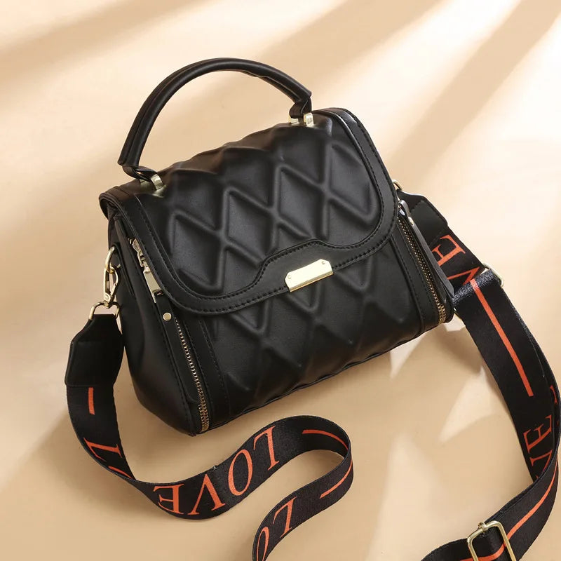 Plaid Leather Crossbody Bags for Women
