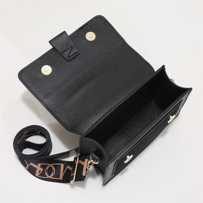 Vintage Ladies Small Crossbody Shoulder Bag Contrast Leather Messenger Purse