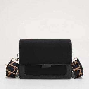 Vintage Ladies Small Crossbody Shoulder Bag Contrast Leather Messenger Purse