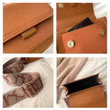 Vintage Ladies Small Crossbody Shoulder Bag Contrast Leather Messenger Purse