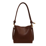 Vintage Women Handbags Soft Leather Bucket Bag Ladies Large Capacity