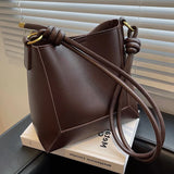Vintage Women Handbags Soft Leather Bucket Bag Ladies Large Capacity